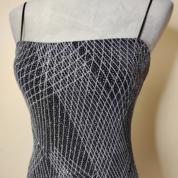 JS Boutique Sparkle Maxi Dress Size 10 Metallic Disco Glam Evening Gown Cocktail - Picture 5 of 9